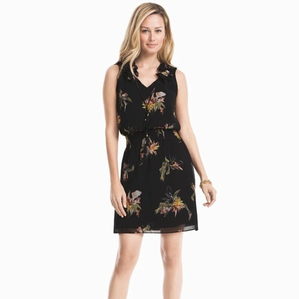 2/30 White House Black Market Fairycore Whimsigoth Floral Blouson Dress 2 #9690